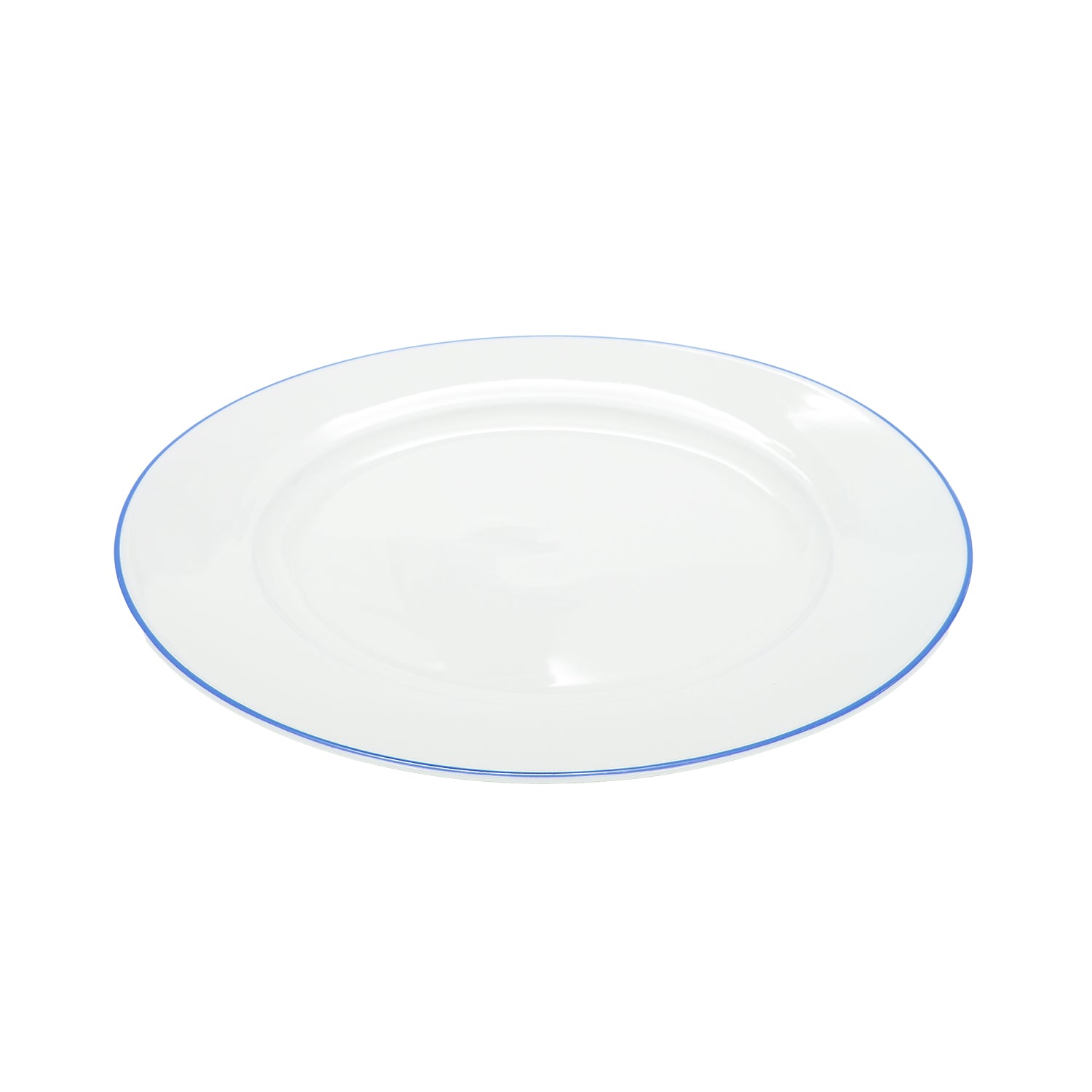 Set of 4 Durable White Ceramic Side Plates with Elegant Blue Rim Image 2