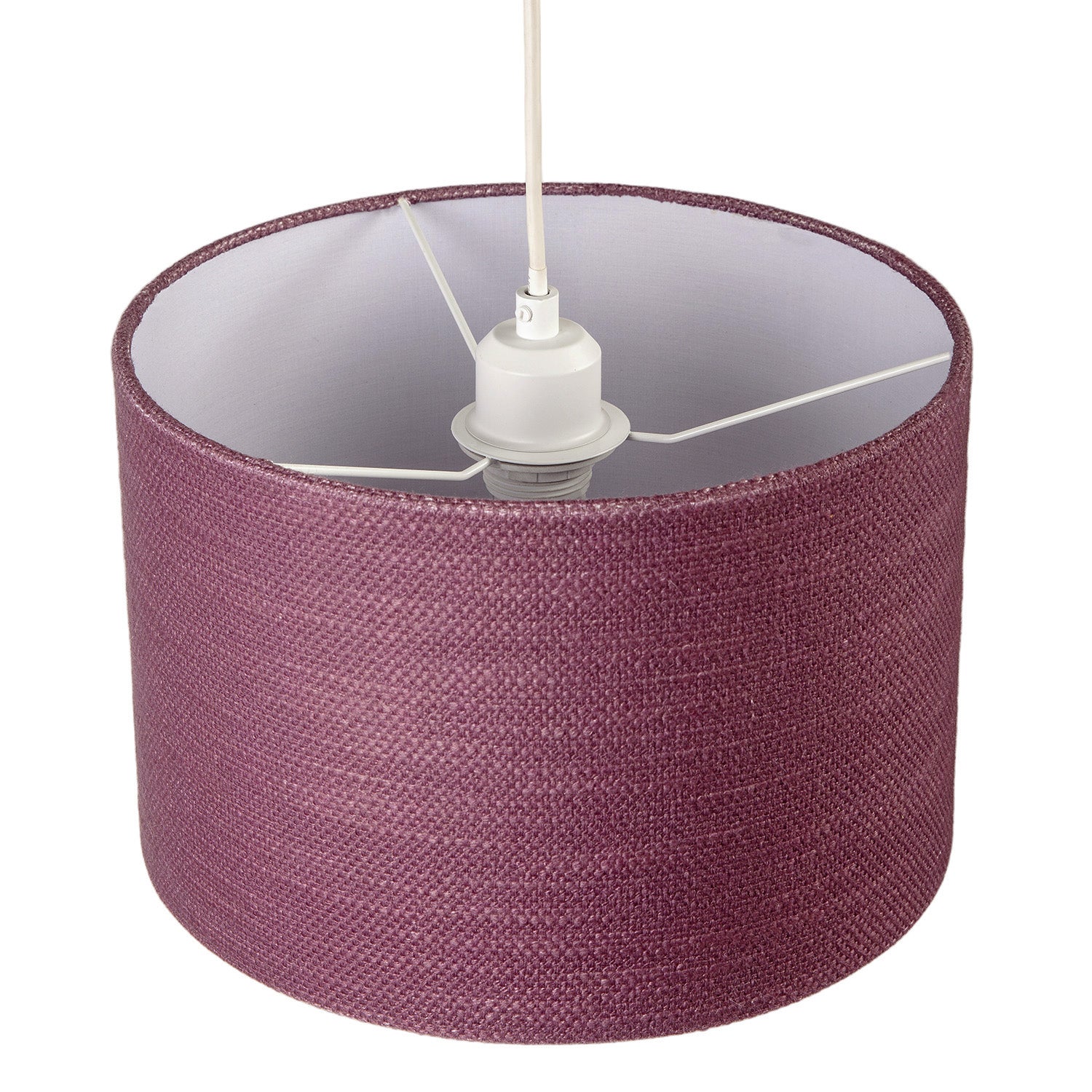 Tawny Port Burgundy Textured Linen Pendant Light Shade with Diffuser Image 3