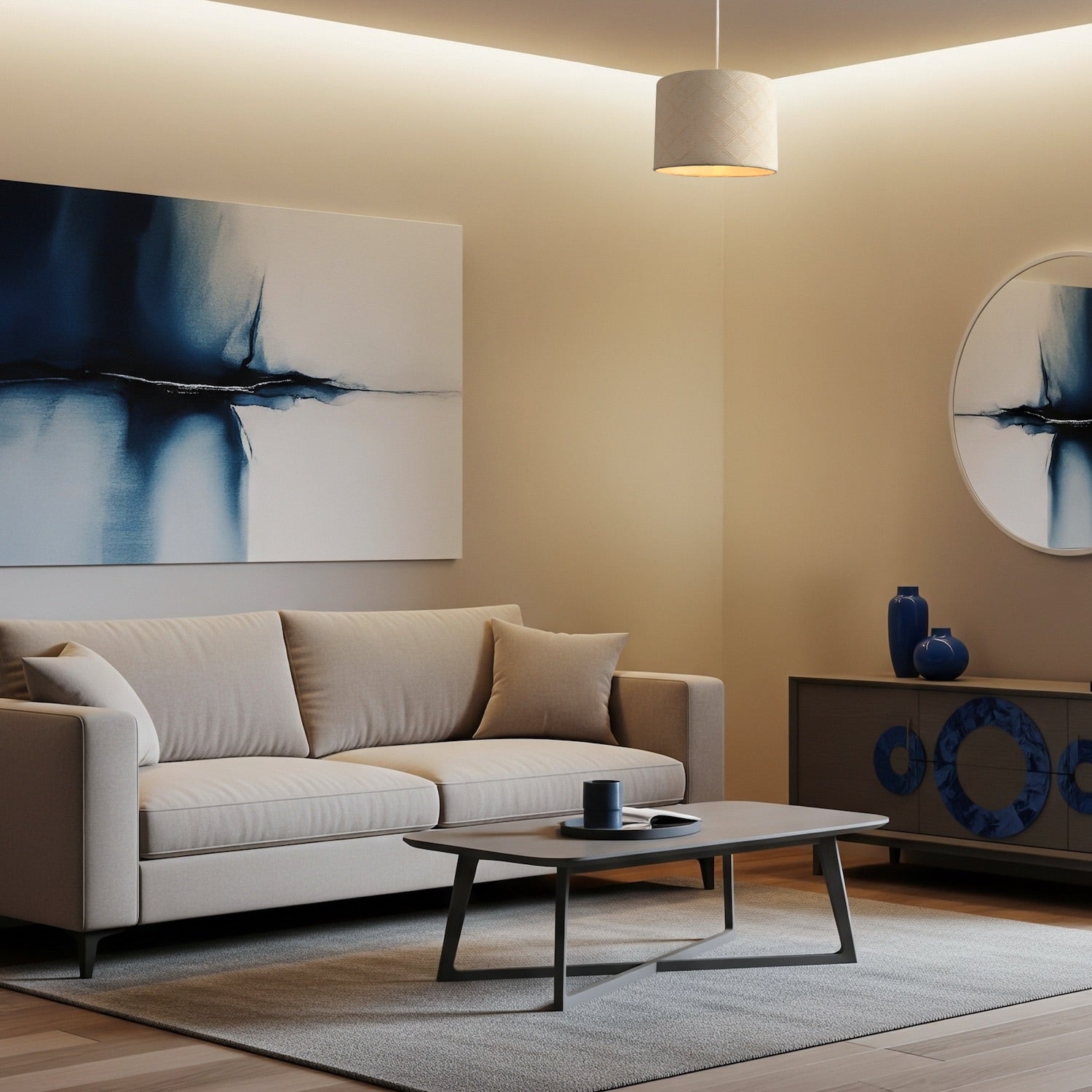 Cream Shabby Chic Lamp Shade in Textured Jacquard Cotton Fabric Image 6