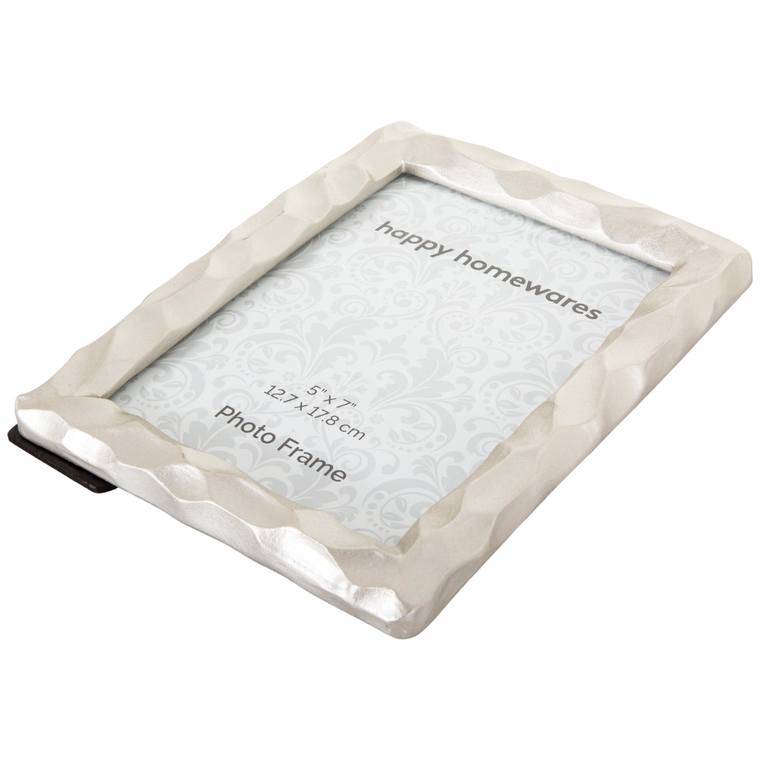 Modern Designer Metallic Silver 5x7 Resin Picture Frame with Moulded Border Image 4