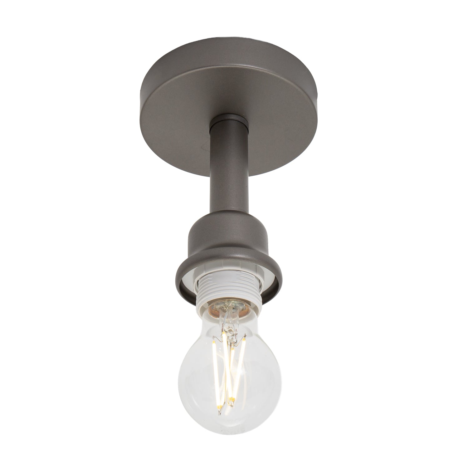 Contemporary Designer Short Semi Flush Pearl Grey Ceiling Rose Light Image 3