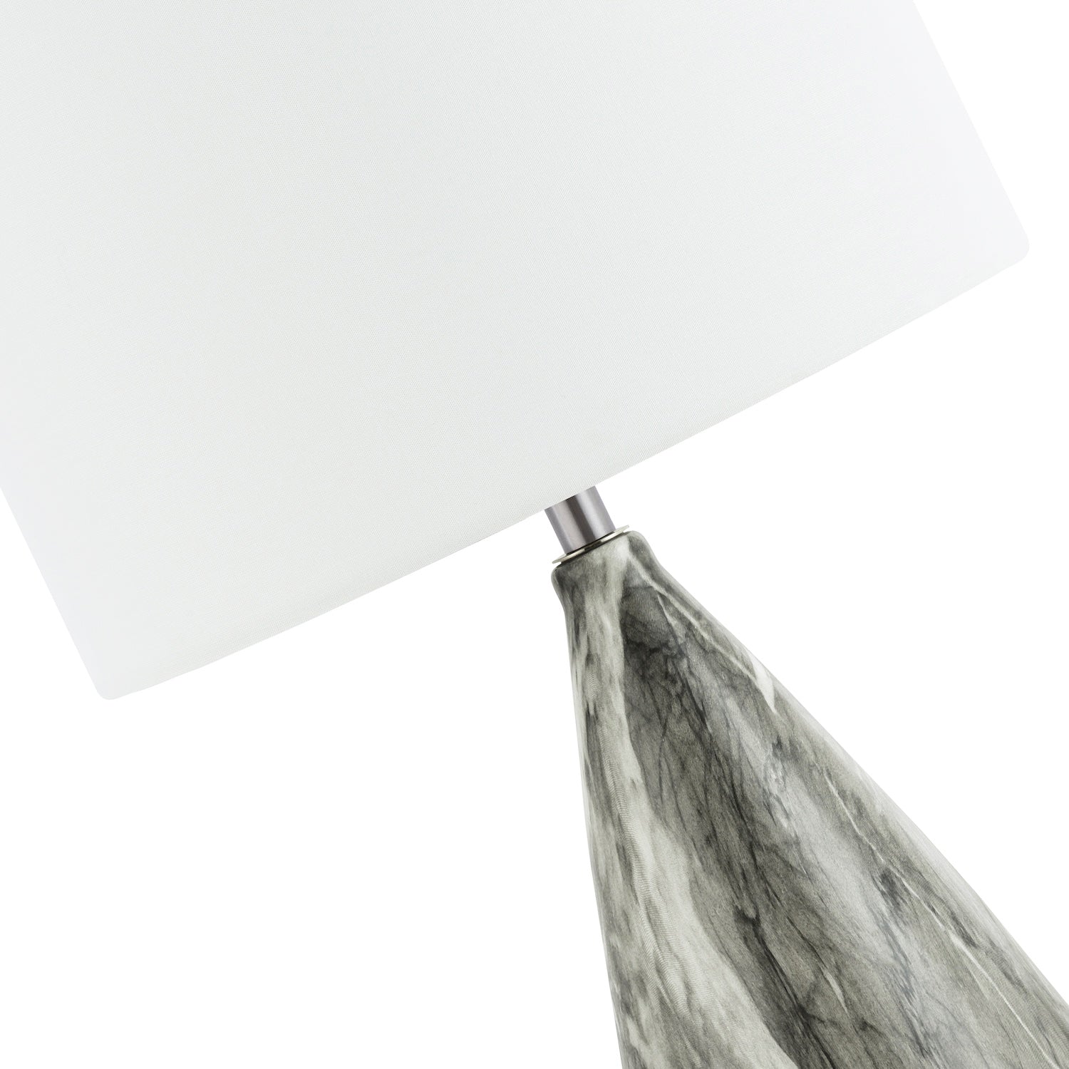 Marble Effect Ceramic Table Lamp Base with Grey Gloss Glazing and Chrome Trim Image 5