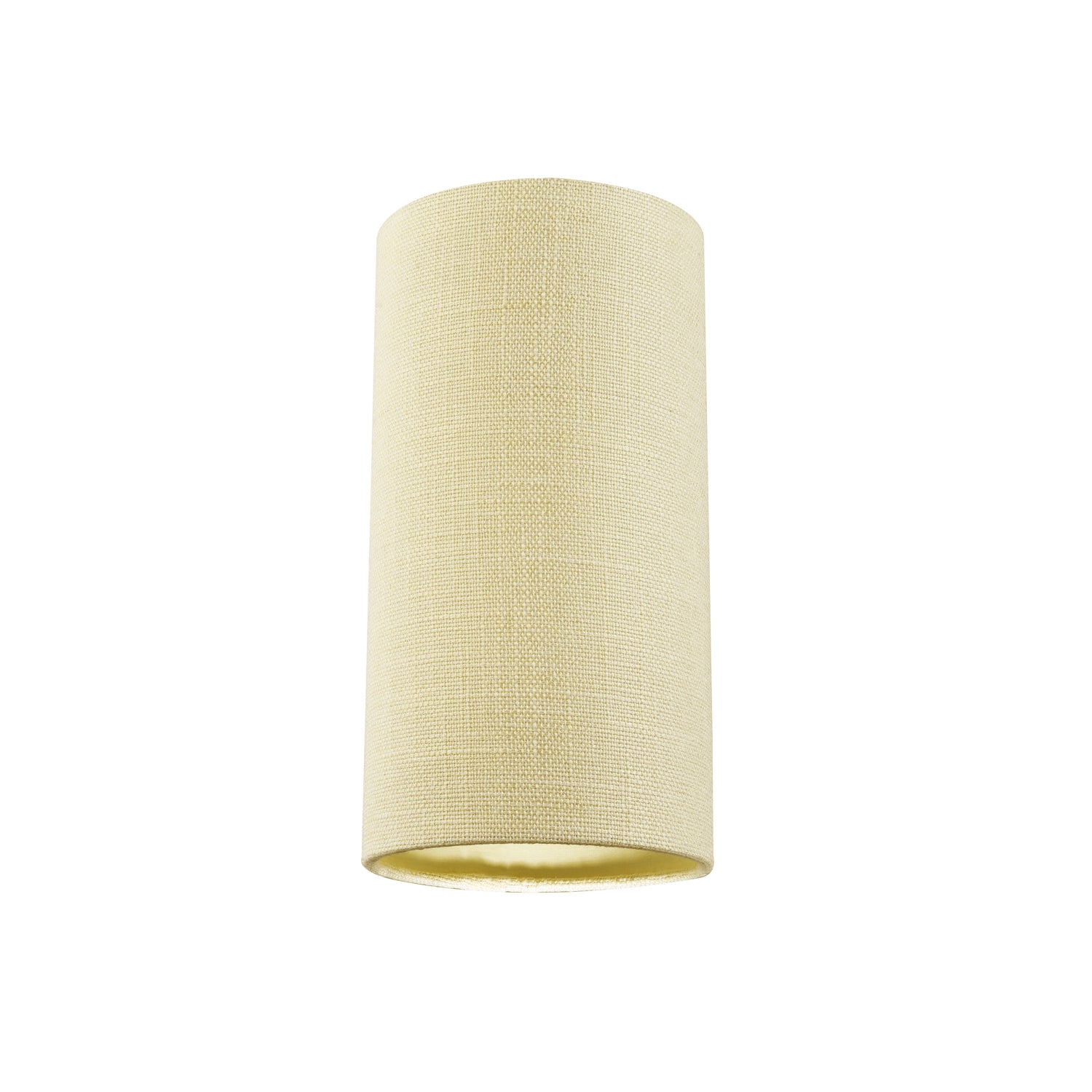 Modern and Stylish Textured Cream Linen Fabric Tall Cylindrical 25cm Lampshade Image 1