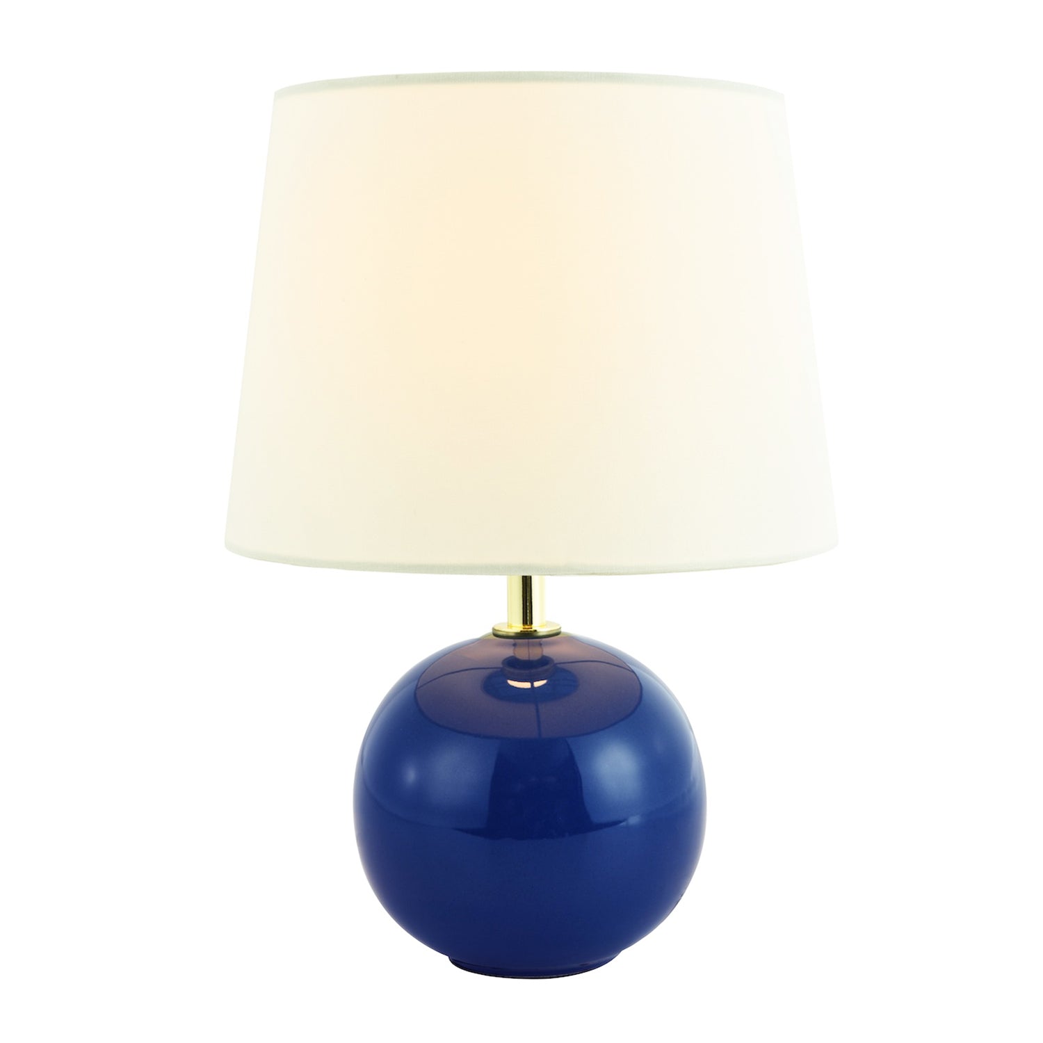 Traditional Classic Round Ceramic Table Lamp Base in Midnight Blue Gloss Finish Image 3