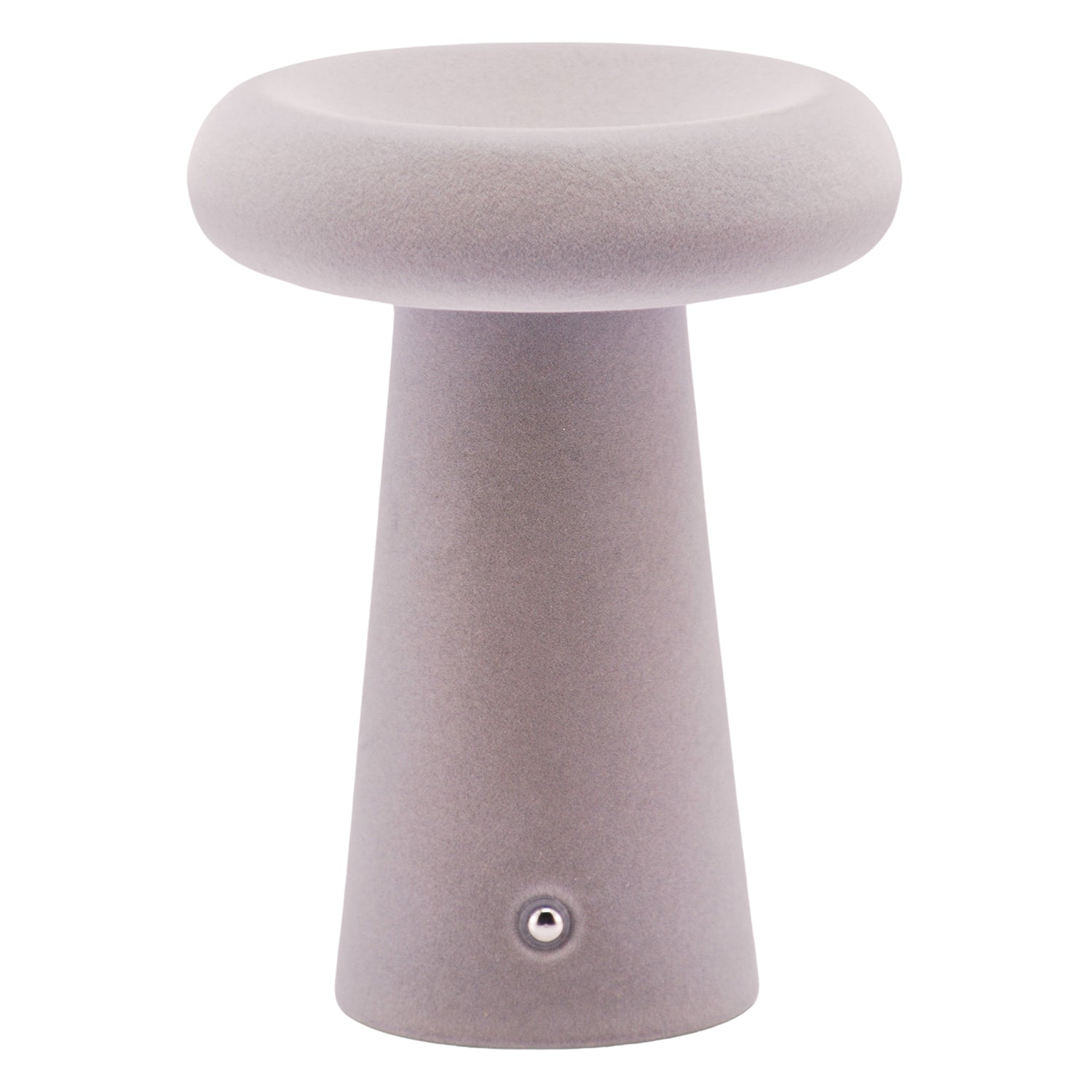 Designer Soft Grey Felt Rechargeable Lamp with Donut Shade 3-Way Touch Dimmable Image 1