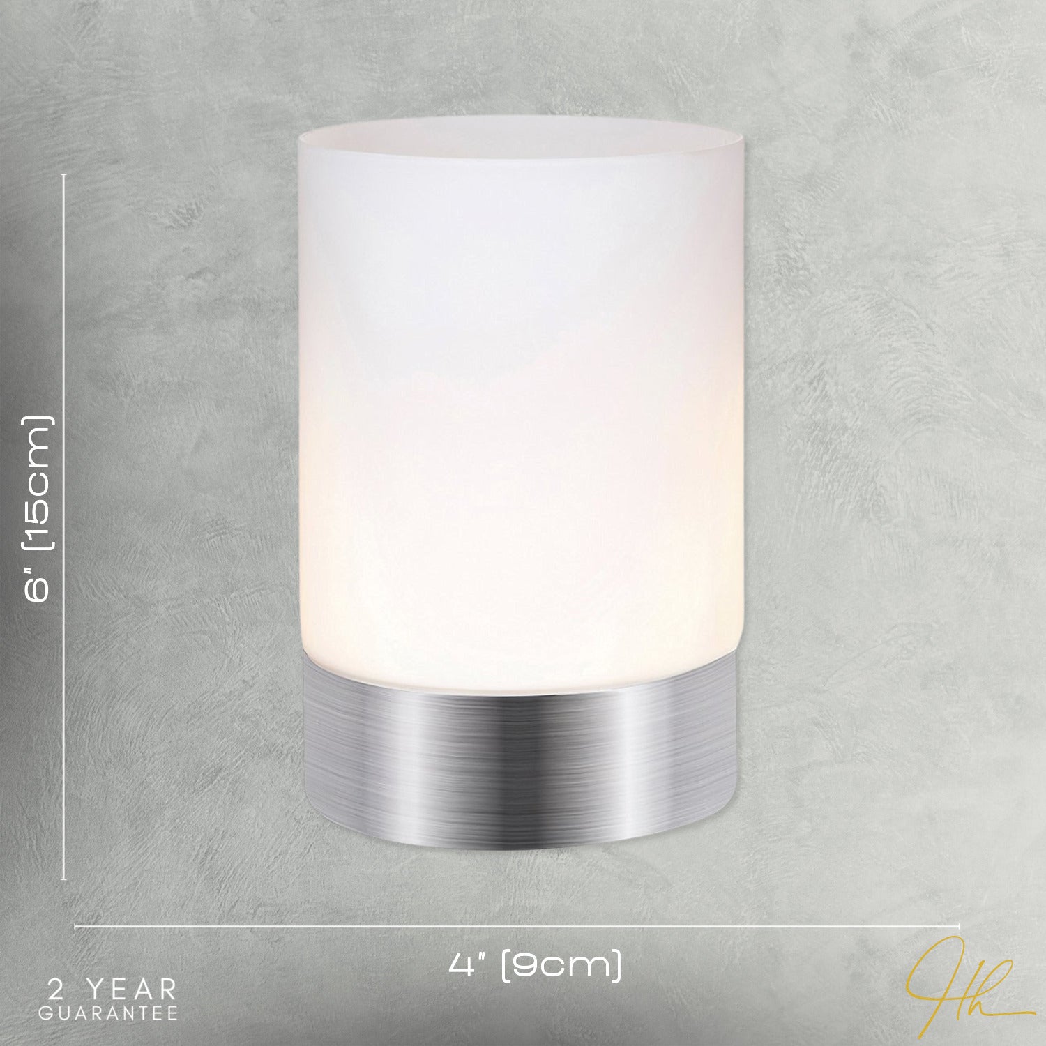Contemporary Small Brushed Silver Touch Dimmable Table Lamp Image 7