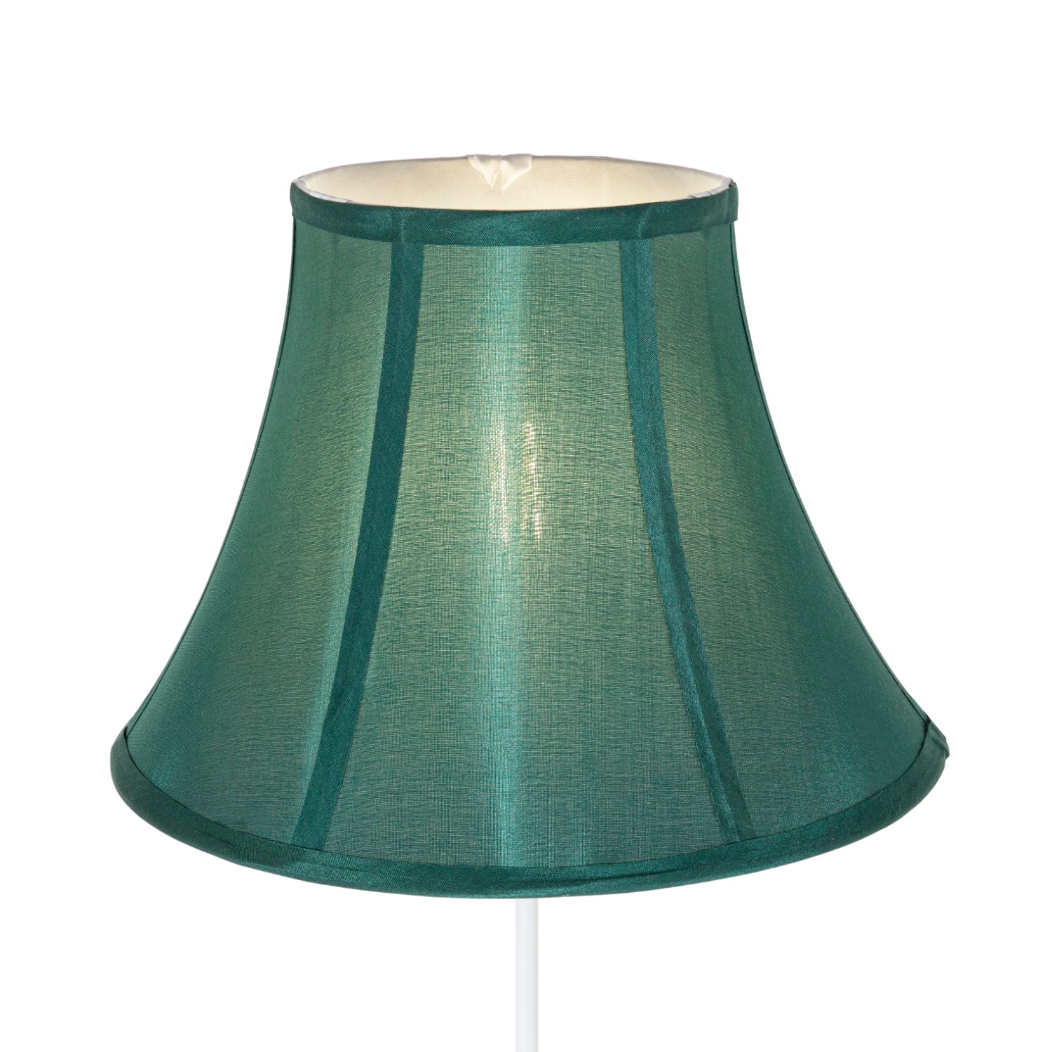 Traditional Empire Shaped 12 Inch Lamp Shade in Rich Silky Green Cotton Fabric Image 2