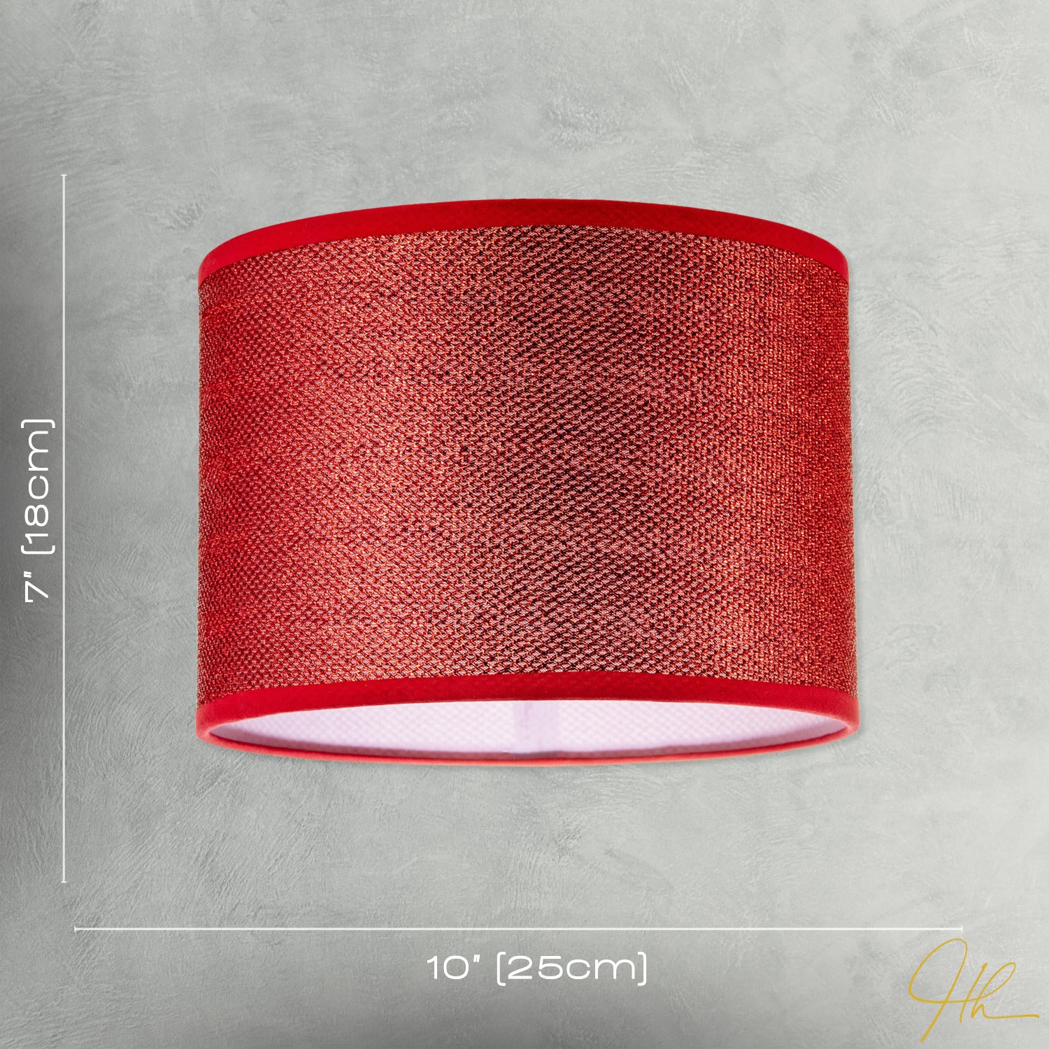 Modern and Designer Mini Diamond Red Glitter Fabric Round Lamp Shade Image 7
