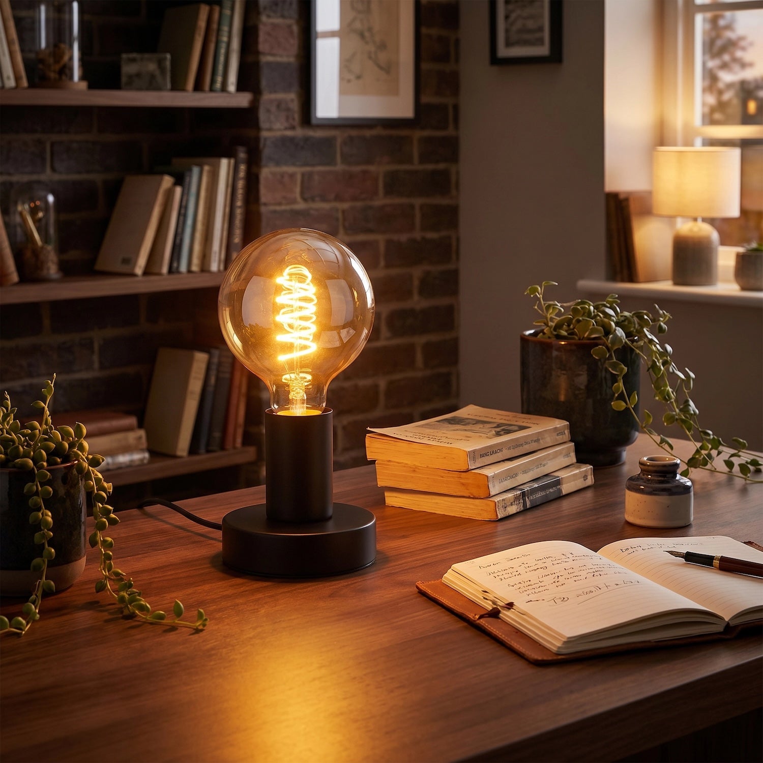 Matte Black Bulb Holder Table Lamp to Showcase Vintage Filament Bulbs Image 6