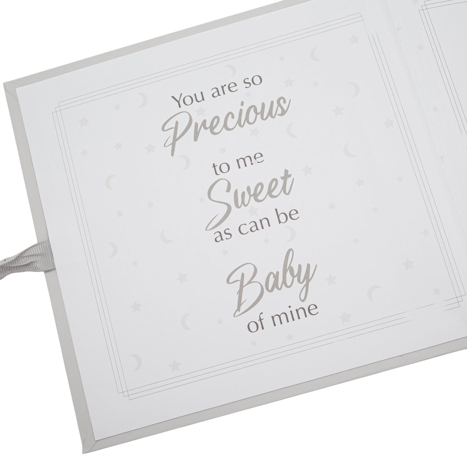 Baby Shower Photo Album with Silver Plated Rattle Pram and Booties Image 4