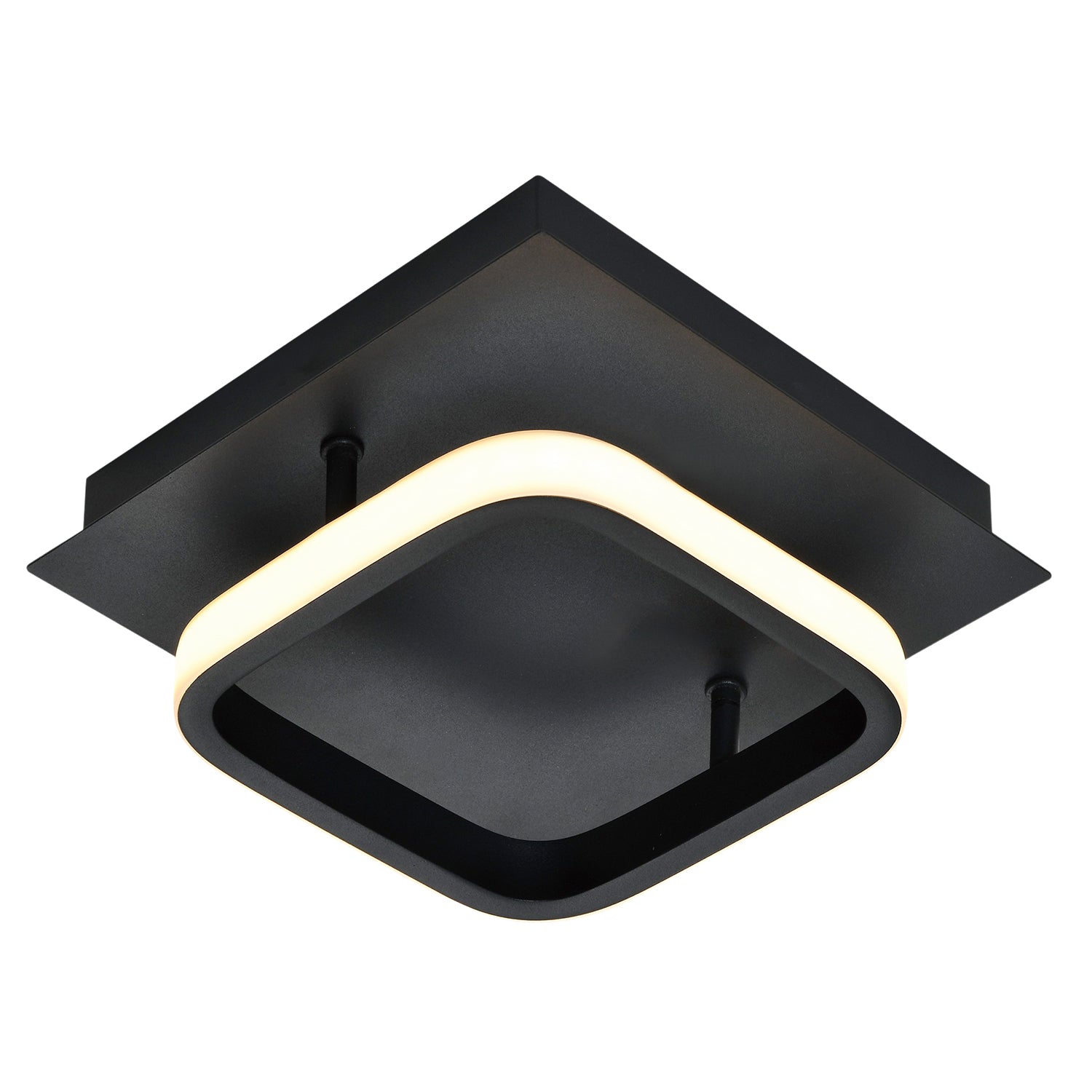 Modern Designer Square Strip 3000k LED Ceiling Lighting Fitting in Matte Black Image 1