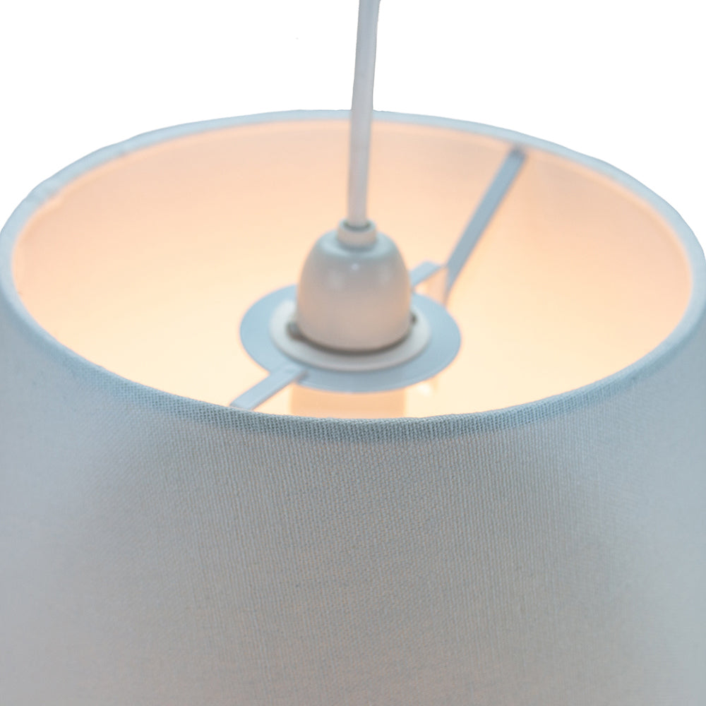 Classic 10 Inch White Linen Fabric Drum Table/Pendant Lamp Shade 60w Maximum Image 4