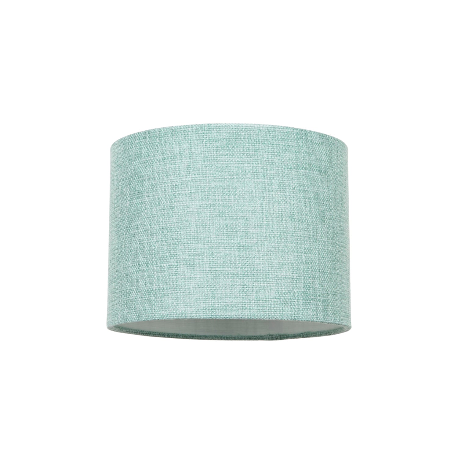 Modern Mint Linen Fabric Small 8" Drum Lamp Shade with Silver Satin Inner Lining Image 1