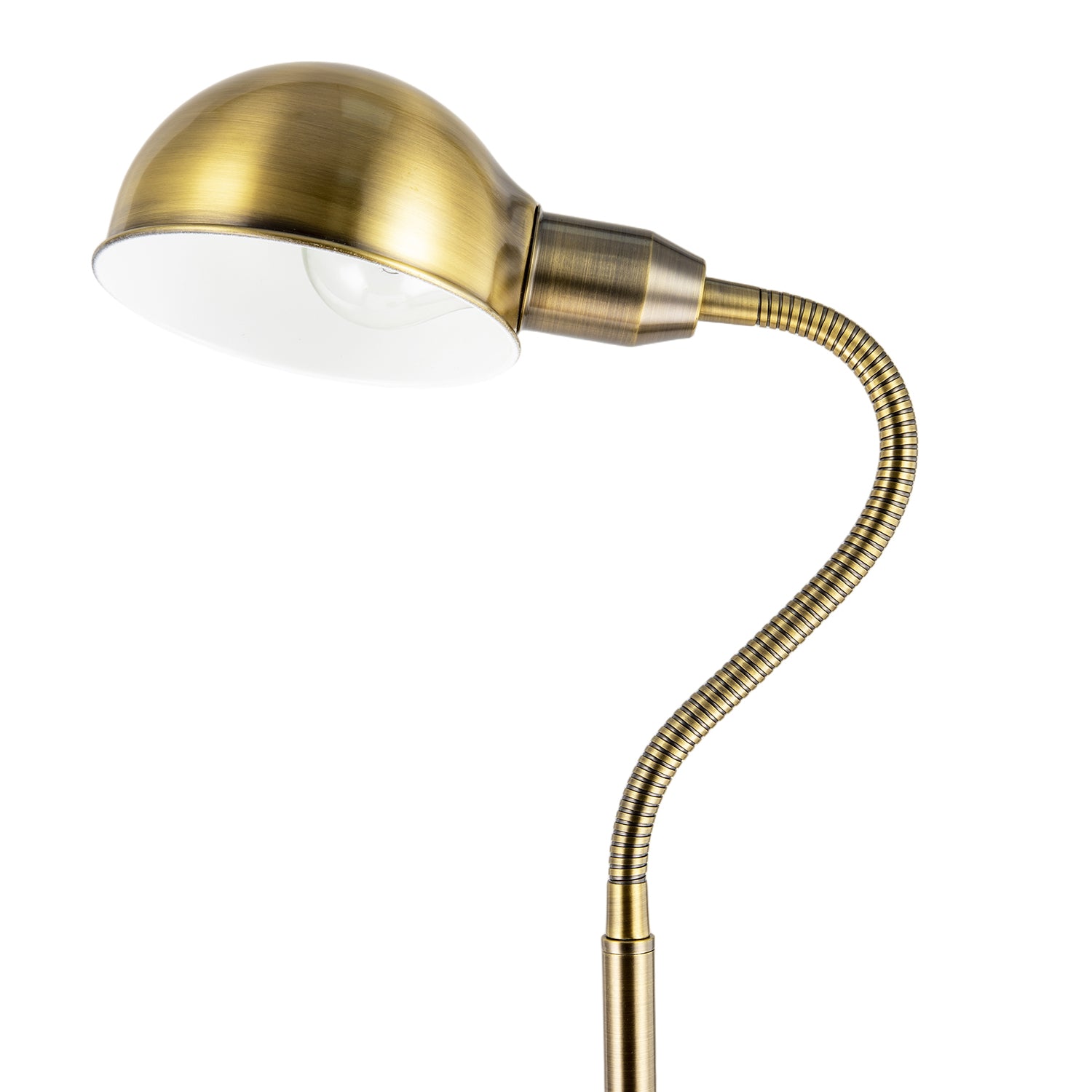 Traditional Antique Brass Task Reading Floor Lamp with Adjustable Head Image 5