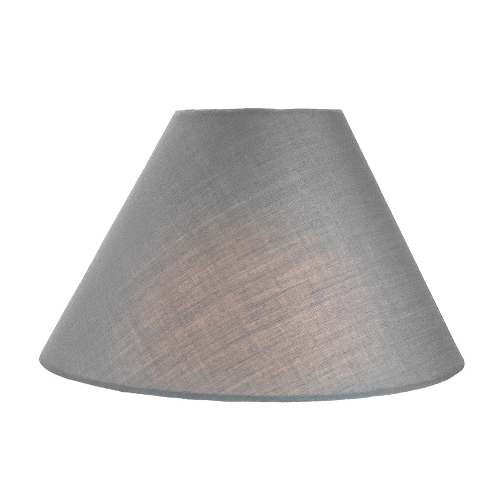 Traditional 12" Grey Cotton Coolie Lampshade Suitable for Table Lamp or Pendant Image 2