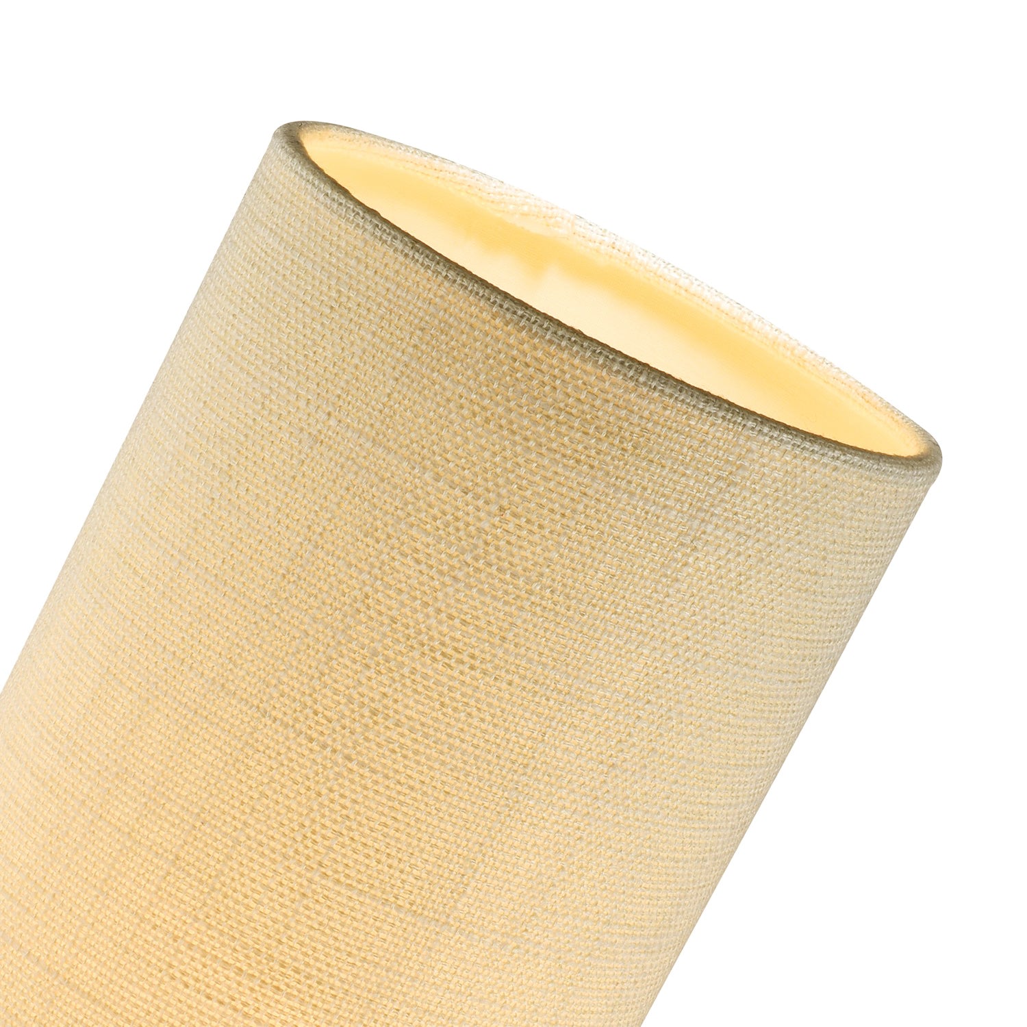 Modern and Stylish Textured Cream Linen Fabric Tall Cylindrical 25cm Lampshade Image 4