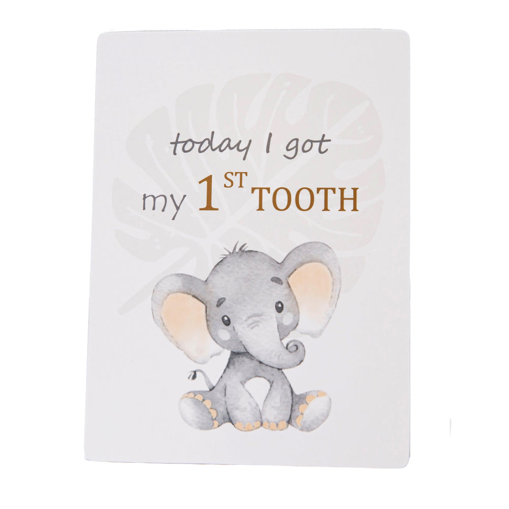 Cute Unisex Baby Elephant Grey Quirky and Fun Set of 24 Milestone Cards Image 2