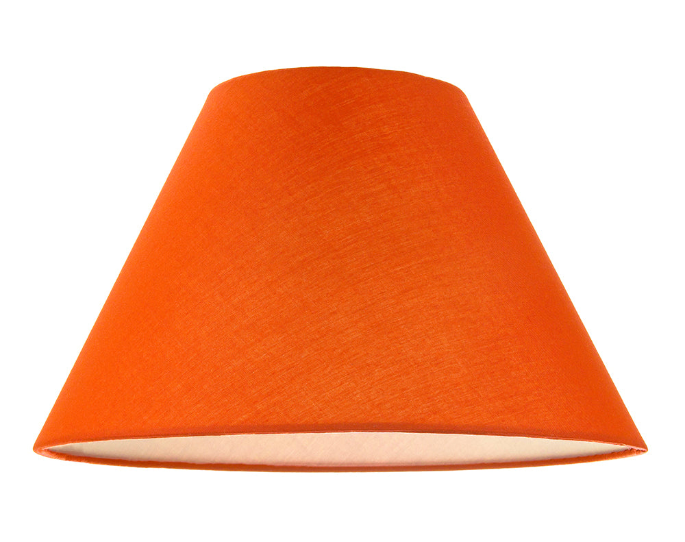 12" Vibrant Oange Cotton Coolie Lampshade Suitable for Table Lamp or Pendant Image 1