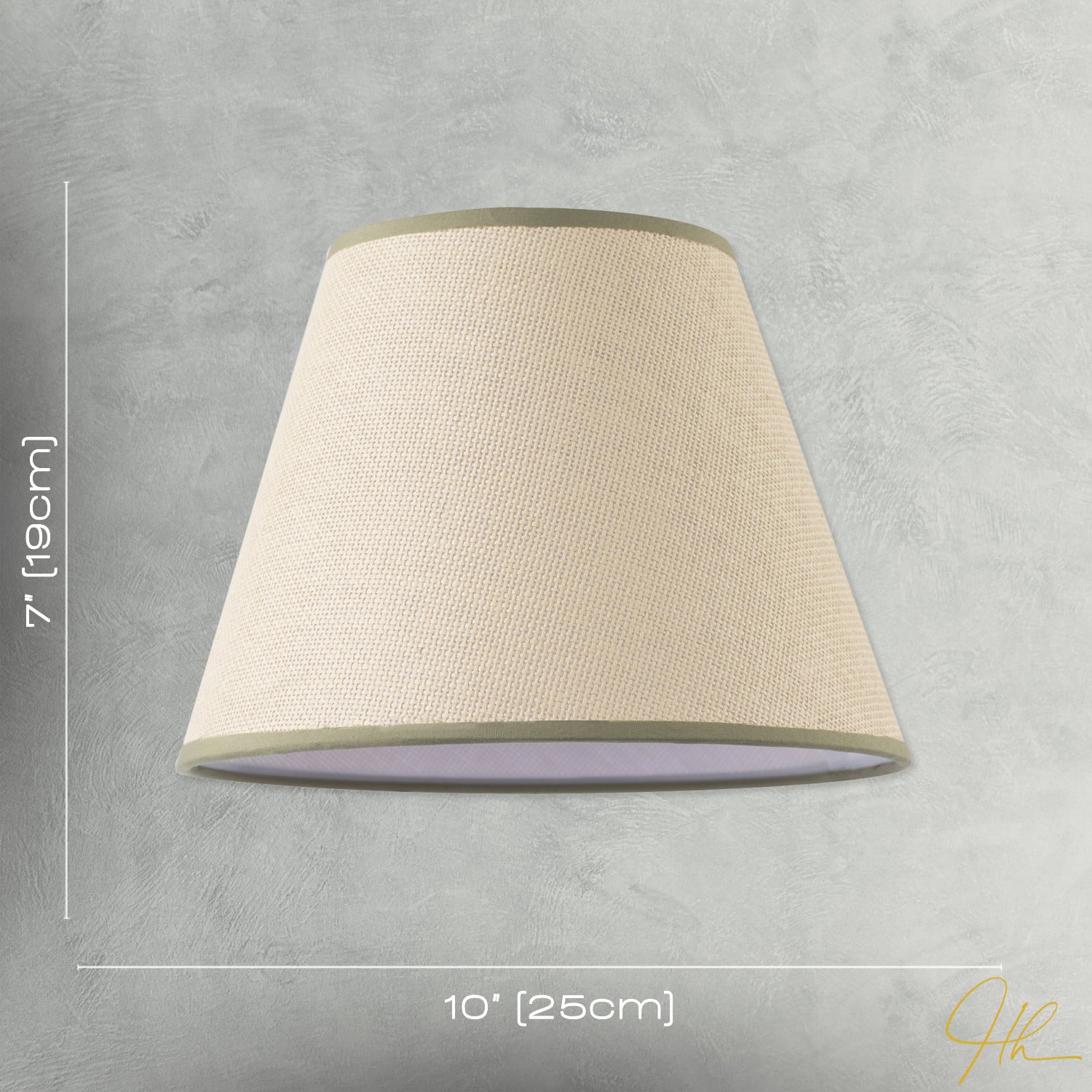Classic Rattan Tweed Lamp Shade with Olive Green Cotton Fabric Trims Image 7