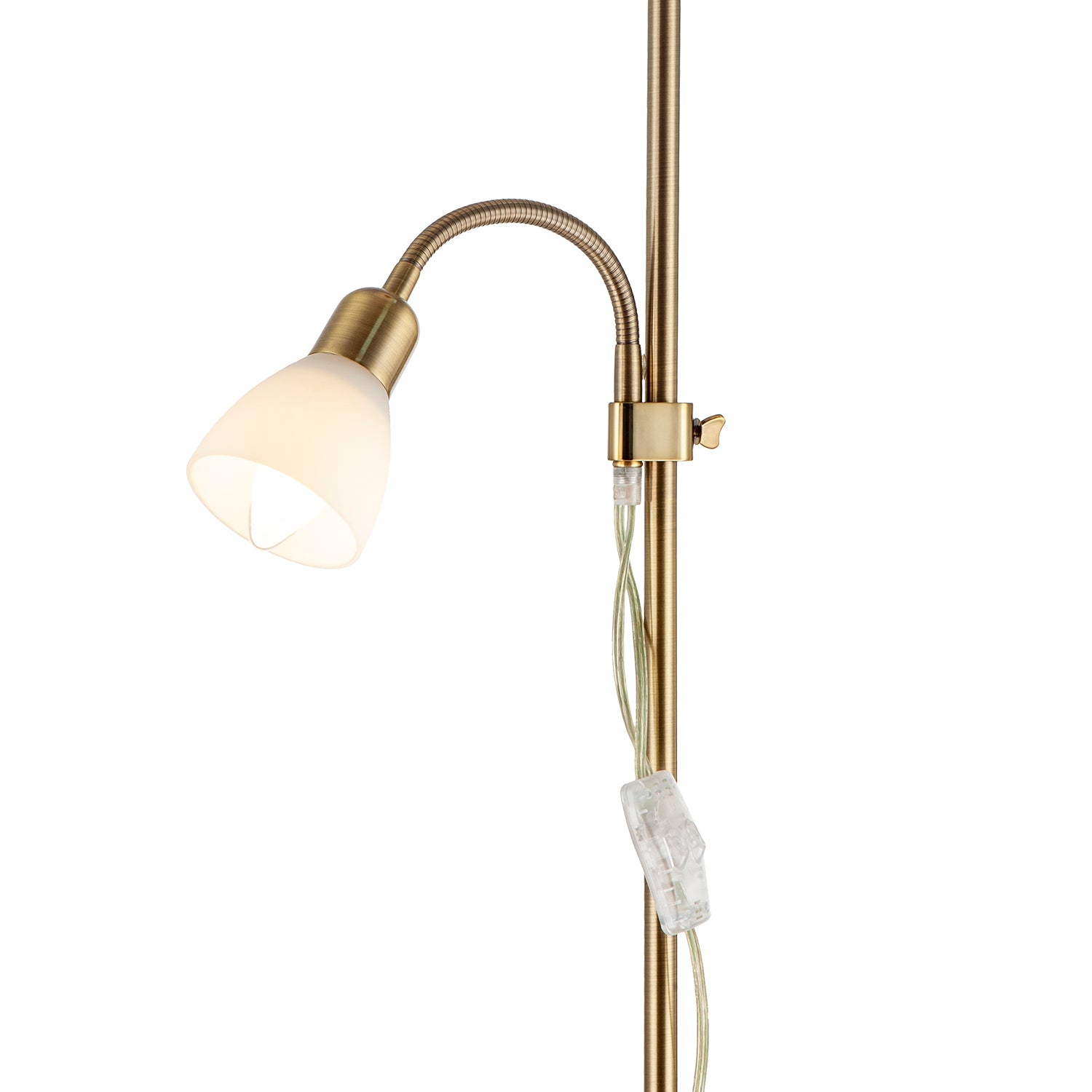 Antique Brass Mother and Child Floor Lamp with Bendy Reading Light Image 8