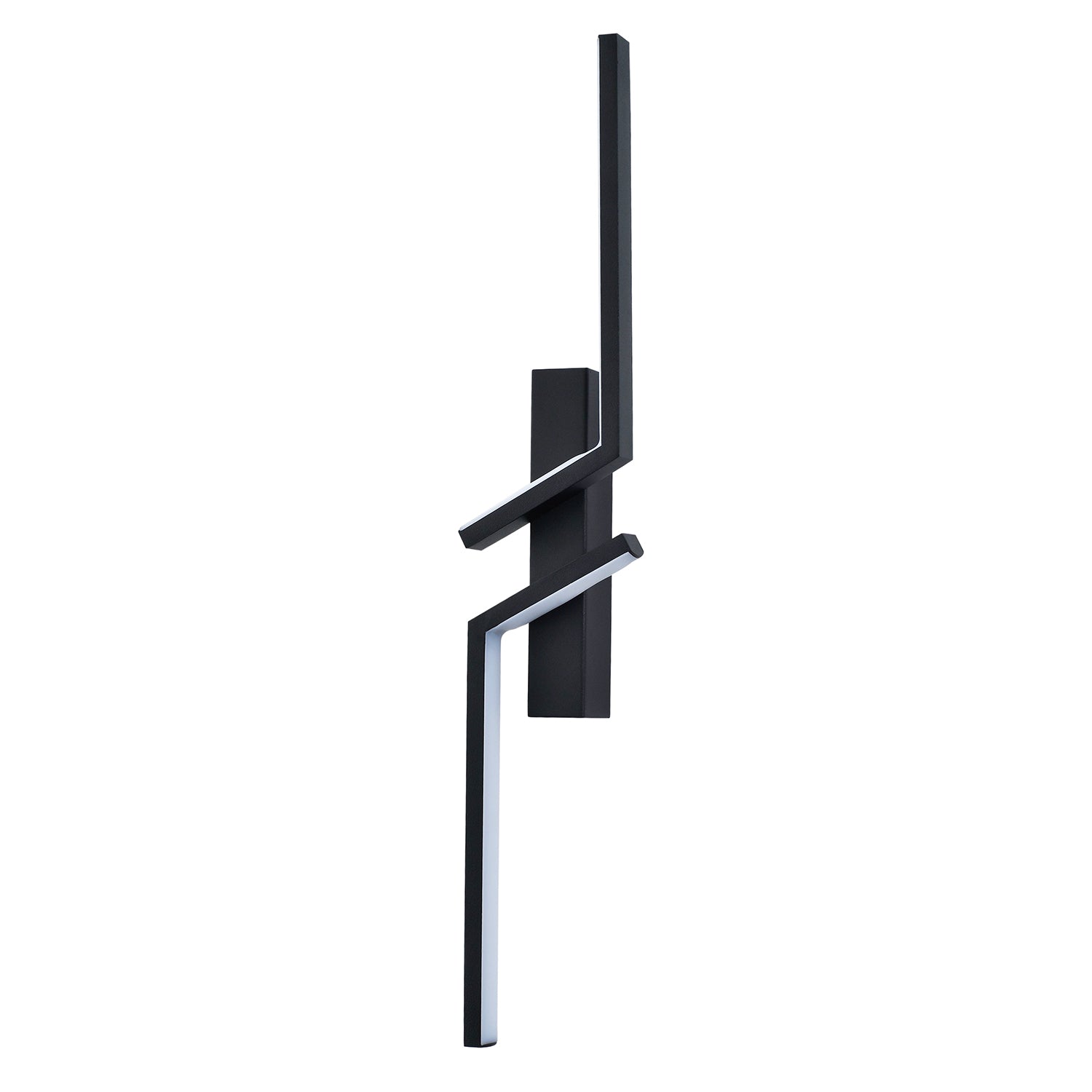 Sleek Double Stick LED Feature Wall Light Fitting in Matte Sand Black Image 1