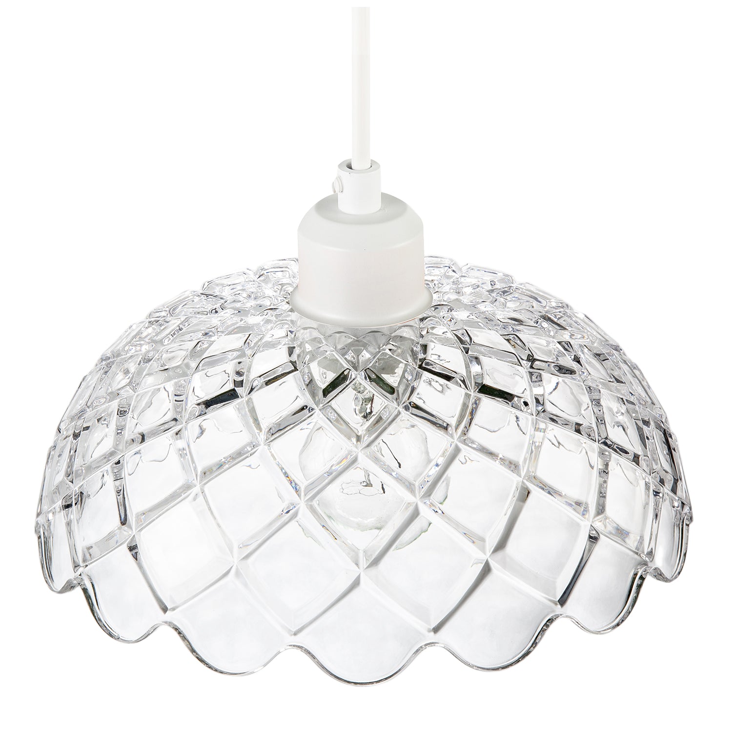 Modern Thick Transparent Glass Light Shade with Wavy Scalloped Edge Image 5