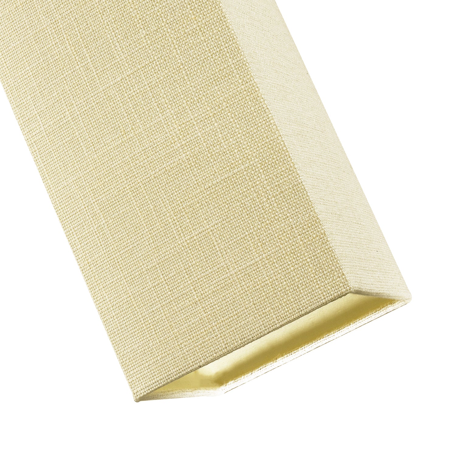 Modern and Stylish Textured Cream Linen Fabric Tall Rectangular 25cm Lampshade Image 5