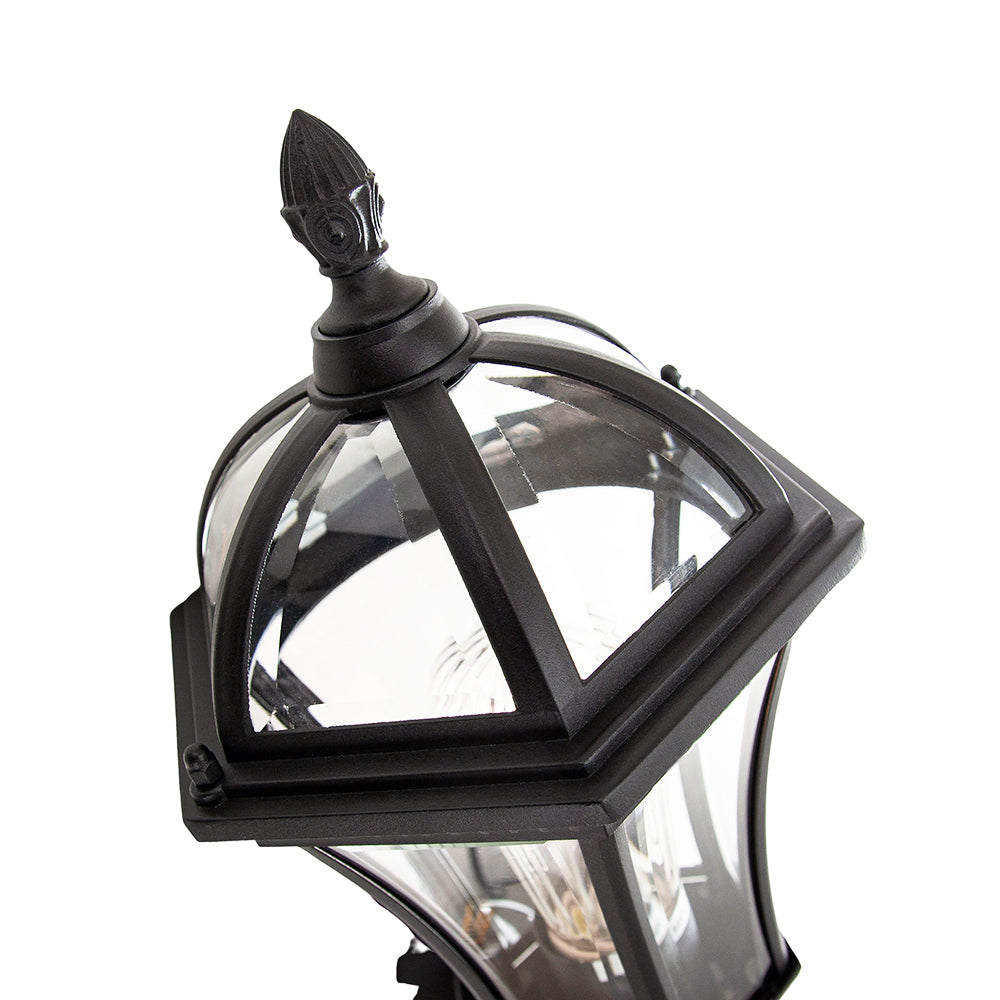 Traditional Matt Black Exterior Lantern Wall Light Fitting Image 3