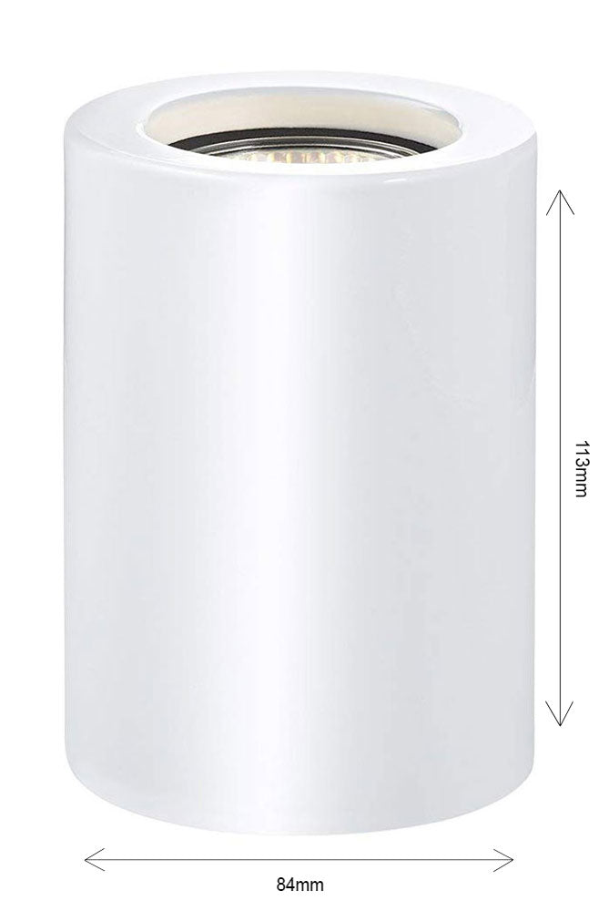 Small and Contemporary White Gloss LED Table/Floor Lamp Uplighter Image 4