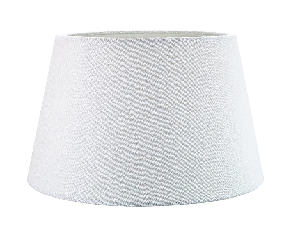 Traditional 12 Inch White Linen Fabric Drum Table/Pendant Lampshade 60w Maximum Image 1