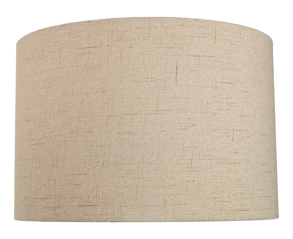 Contemporary and Sleek Taupe Textured Linen Fabric Drum Lamp Shade 60w Maximum Image 1