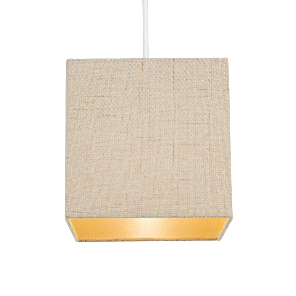 Contemporary and Sleek Taupe Linen Fabric Small Square Lamp Shade 40w Maximum Image 2