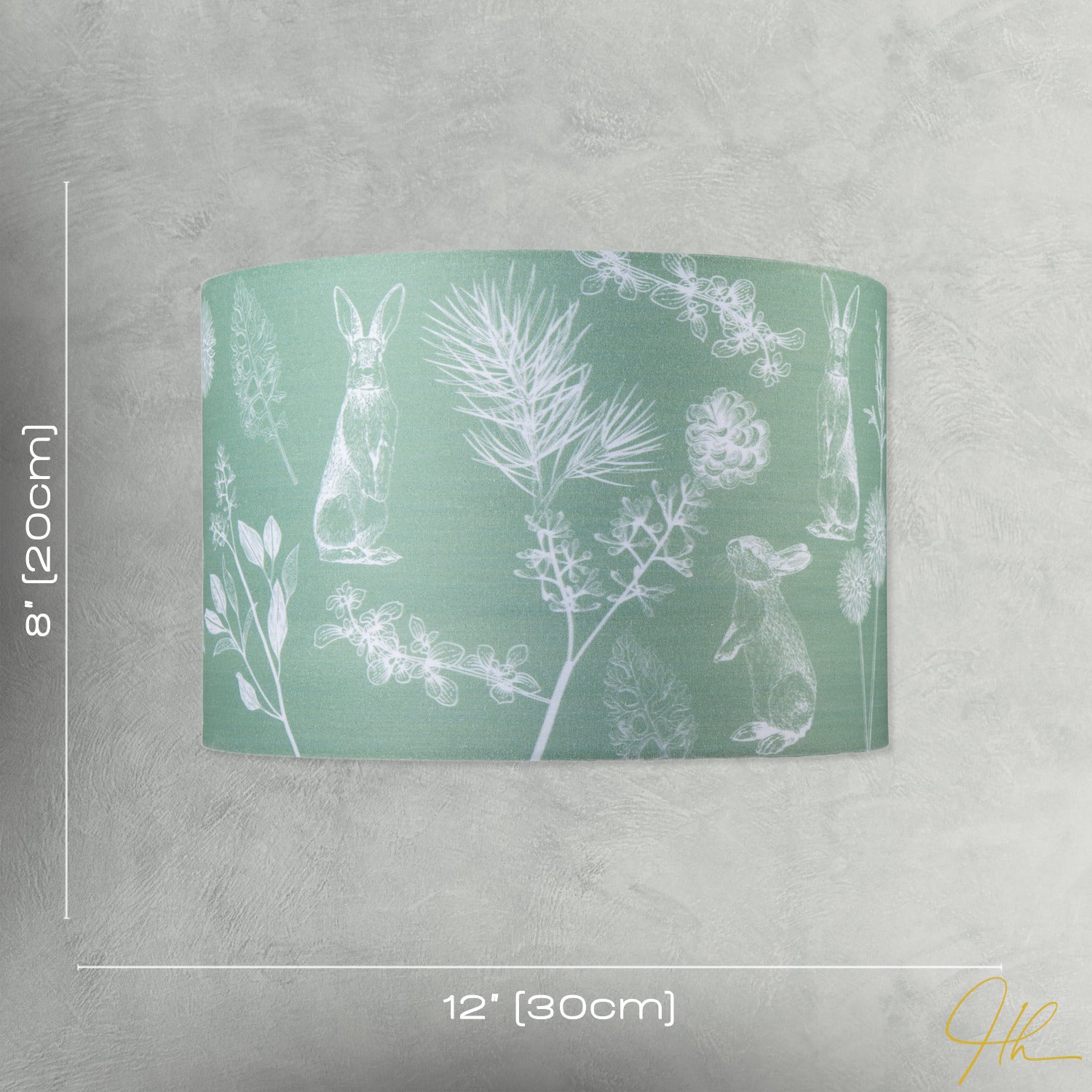 Woodland Theme Sage Olive Green Shade with Hares and Thistle Decor Image 7
