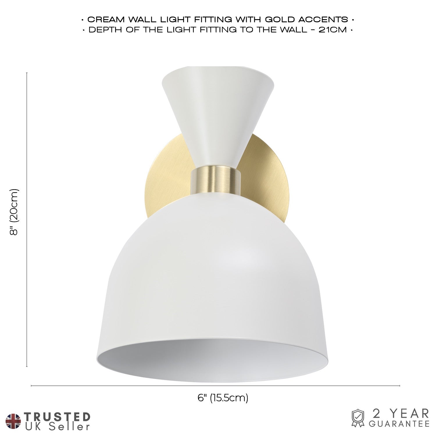 Modern Soft Cream and Brushed Gold Wall Lamp Fitting with Adjustable Spot Shade Image 5