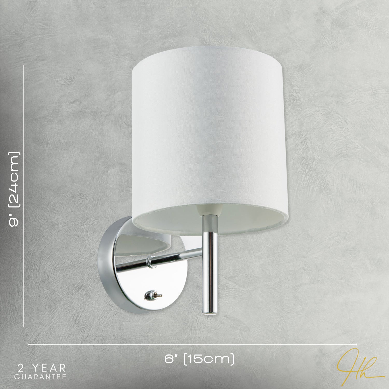 Contemporary Bedside Wall Lamp in Chrome with Toggle Switch and Shade Image 7