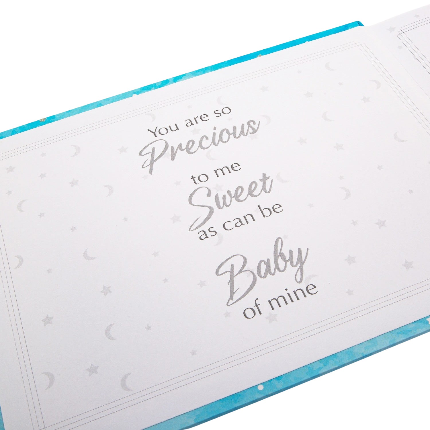 It's a Boy Guest Book with Silver Glitter Stars for Christening or Baby Shower Image 3