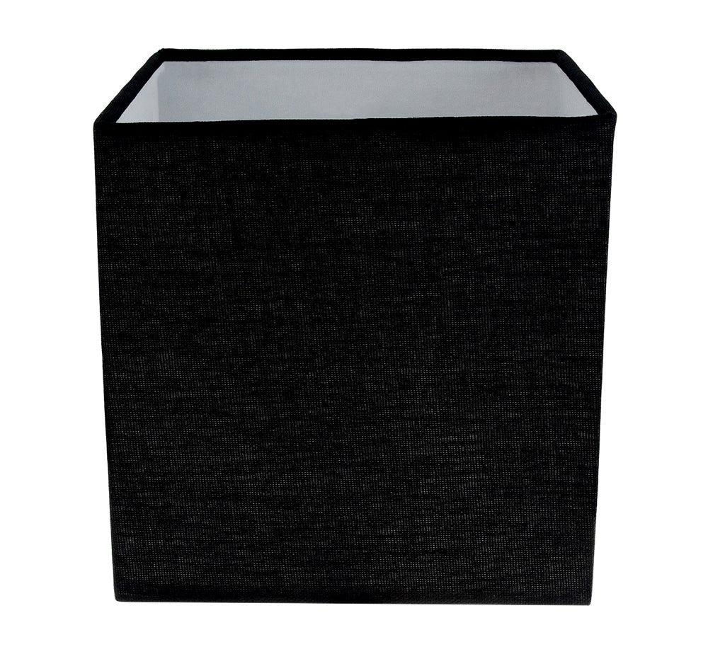 Contemporary and Stylish Ash Black Linen Fabric Square 16cm Lamp Shade Image 1