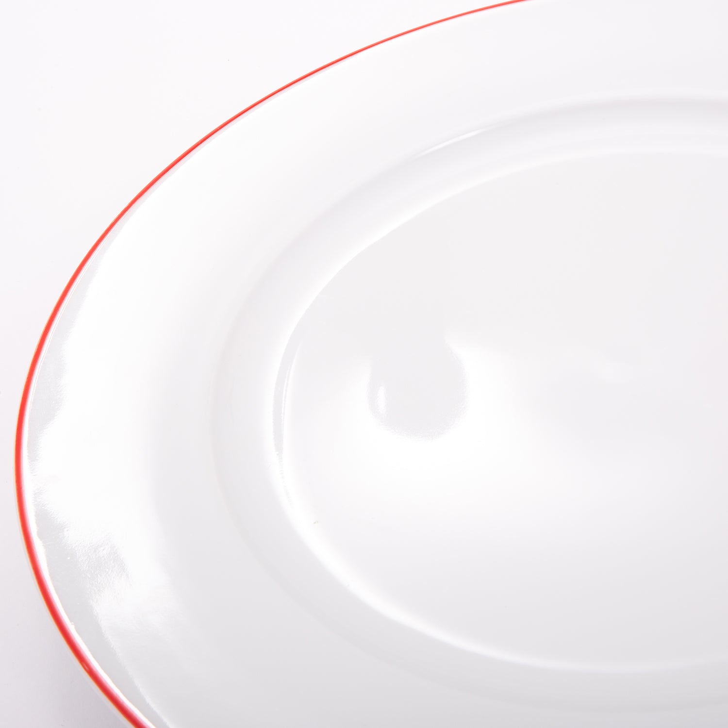 Set of 4 Durable White Ceramic Side Plates with Elegant Red Rim Image 4