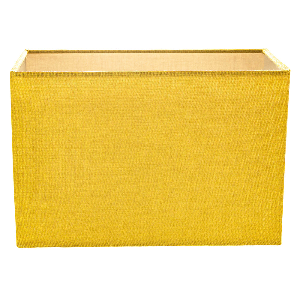 Contemporary and Stylish Vivid Mustard Ochre Linen Fabric Rectangular Lamp Shade Image 1