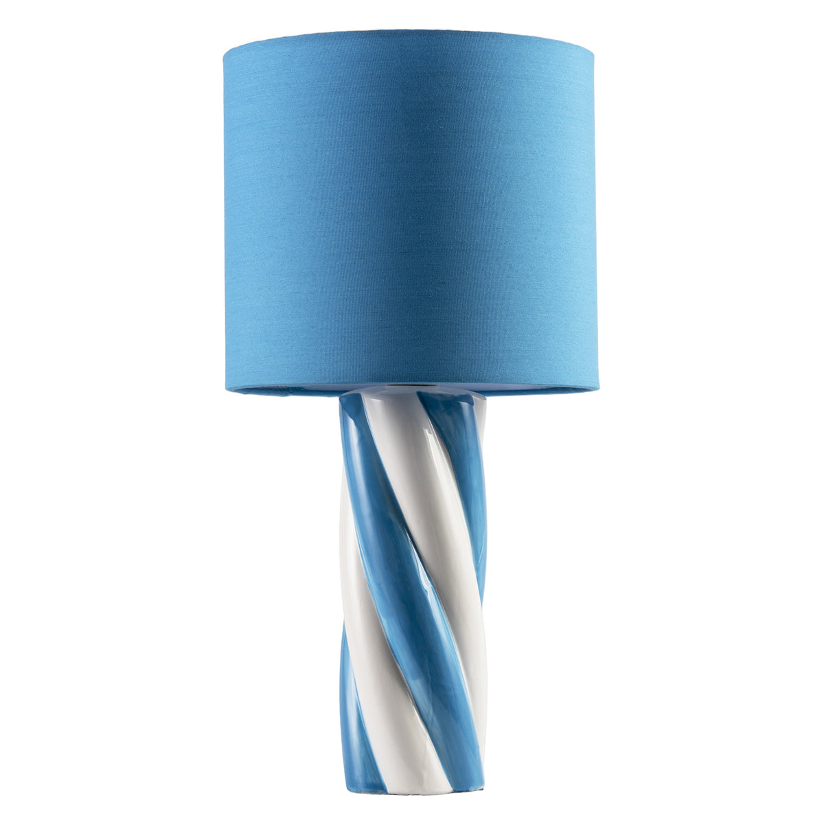 Modern Spiral Twist Blue and White Table Lamp Ceramic Table Lamp Image 3