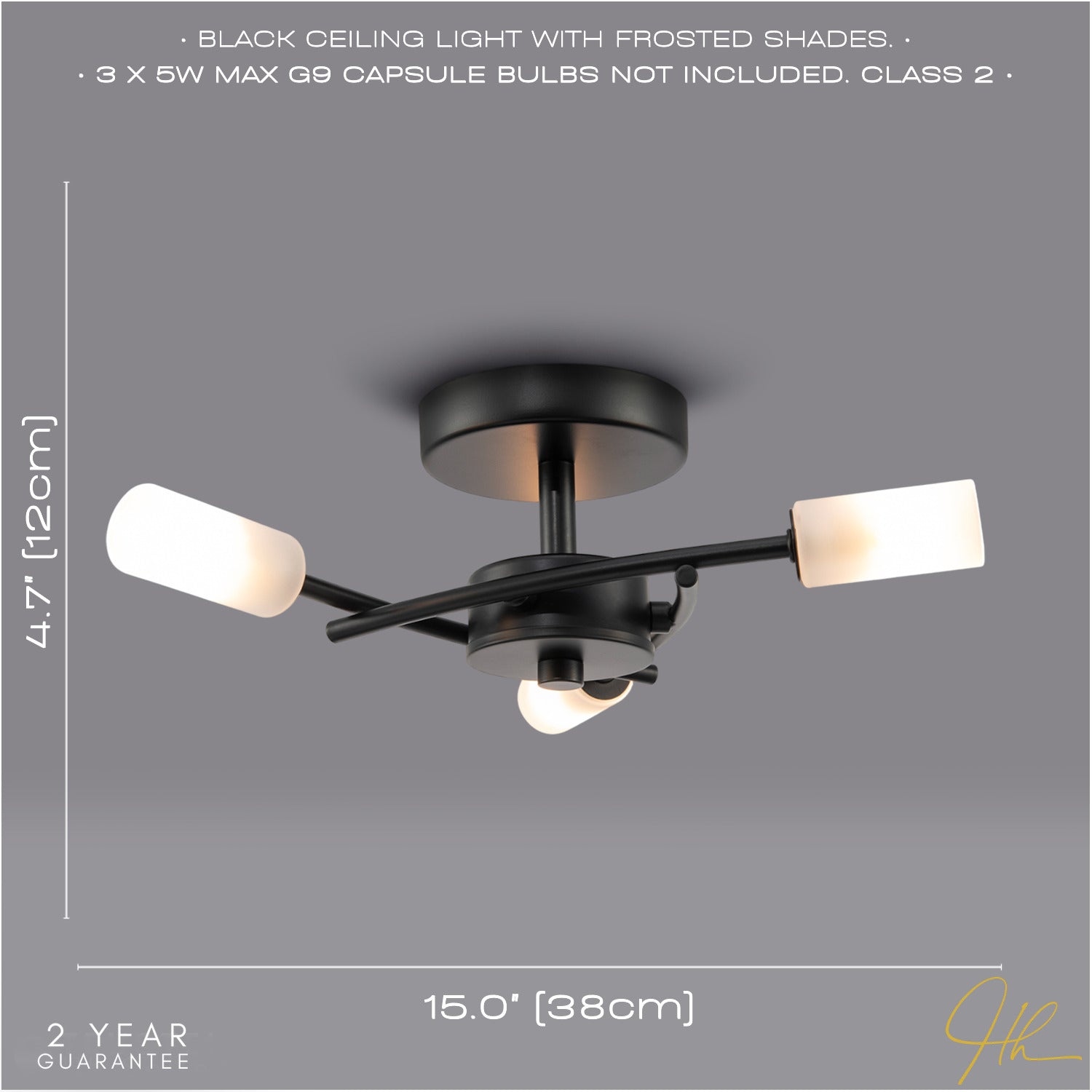 Contemporary Designer 3-Arm Matte Black Ceiling Light with Tubular Shades Image 6