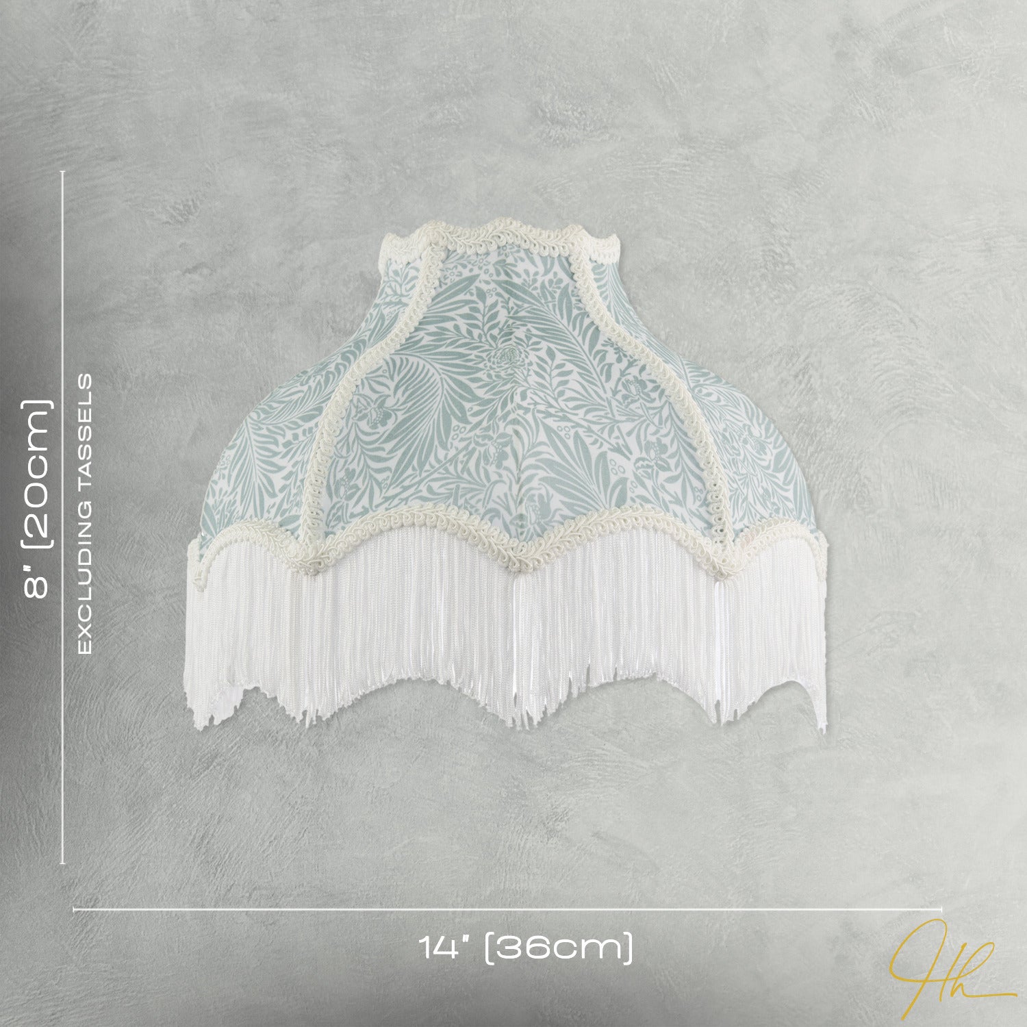 Classic Victorian Lamp Shade in Light Emerald Green Velvet with Trims Image 7