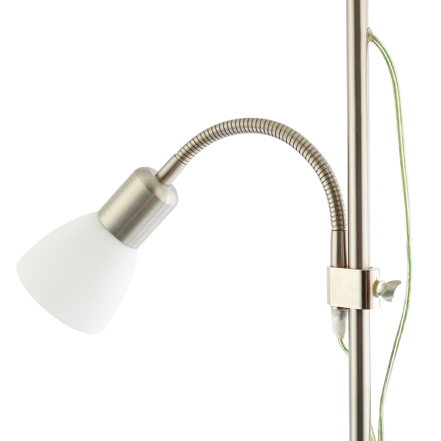 Nickel Mother and Child Floor Lamp with Adjustable Reading Light and Switches Image 4