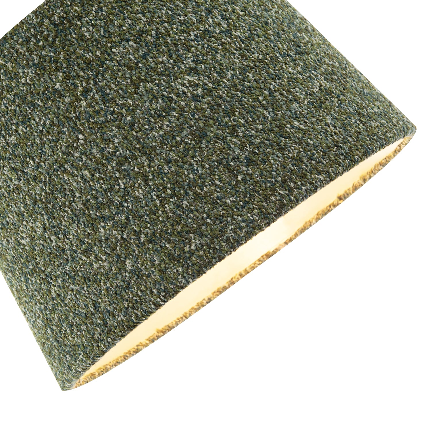 Forest and Sage Green Textured Wool Fabric Lamp Shade with Cream Inner Image 3