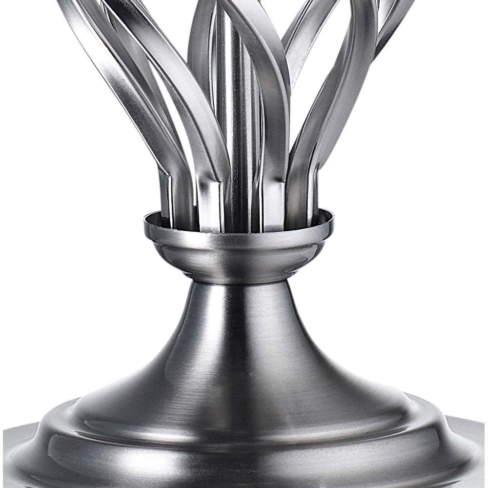 Traditional Brushed Satin Nickel Table Lamp Base with Twist Metal Stem Design Image 3