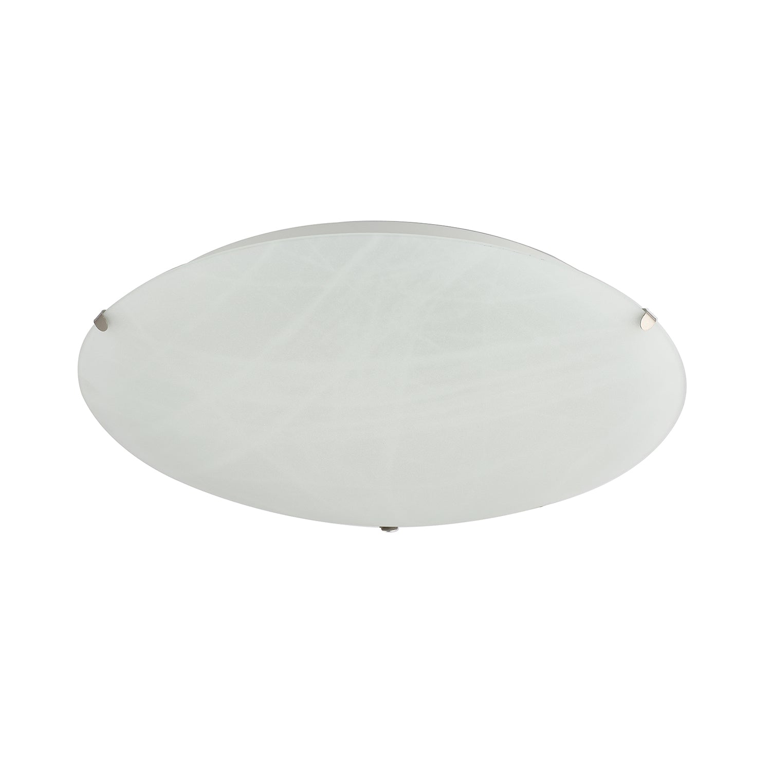 Traditional White Alabaster Circular Glass IP20 Flush 25cm Ceiling Light Fitting Image 1