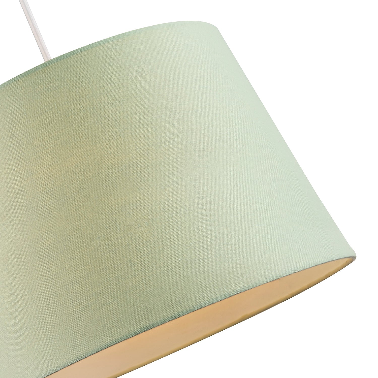 Olive Green Cotton Fabric Drum Lampshade with White Cotton Inner Image 3