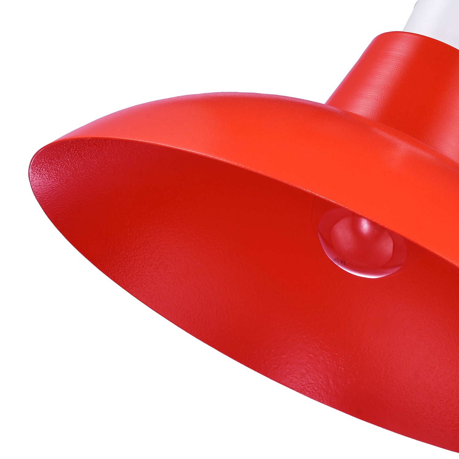 Industrial Retro Designed Matt Vibrant Red Curved Metal Ceiling Pendant Shade Image 5