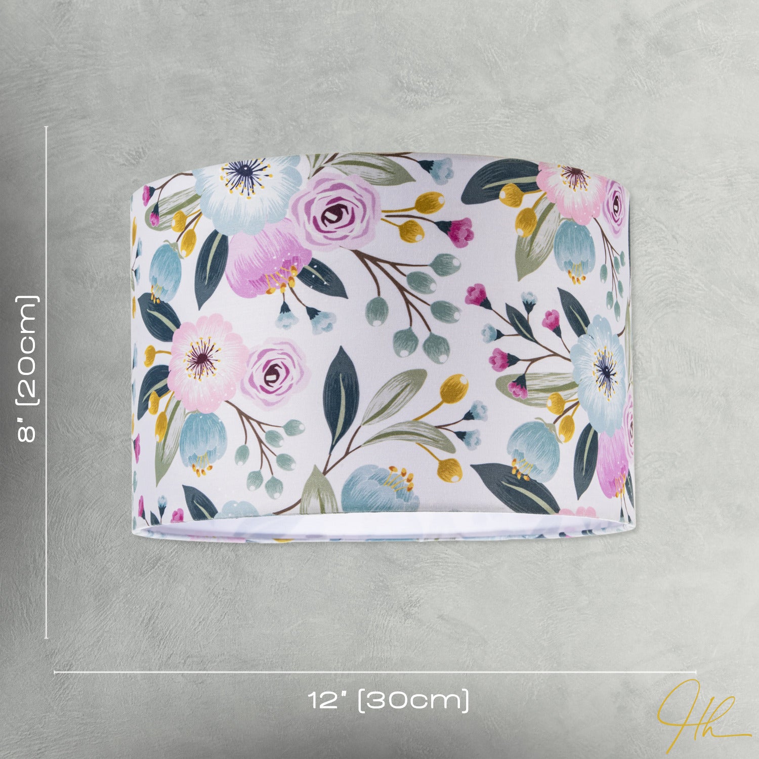 Elegant Cotton Lampshade with Watercolour Style Botanical Floral Decor Image 7