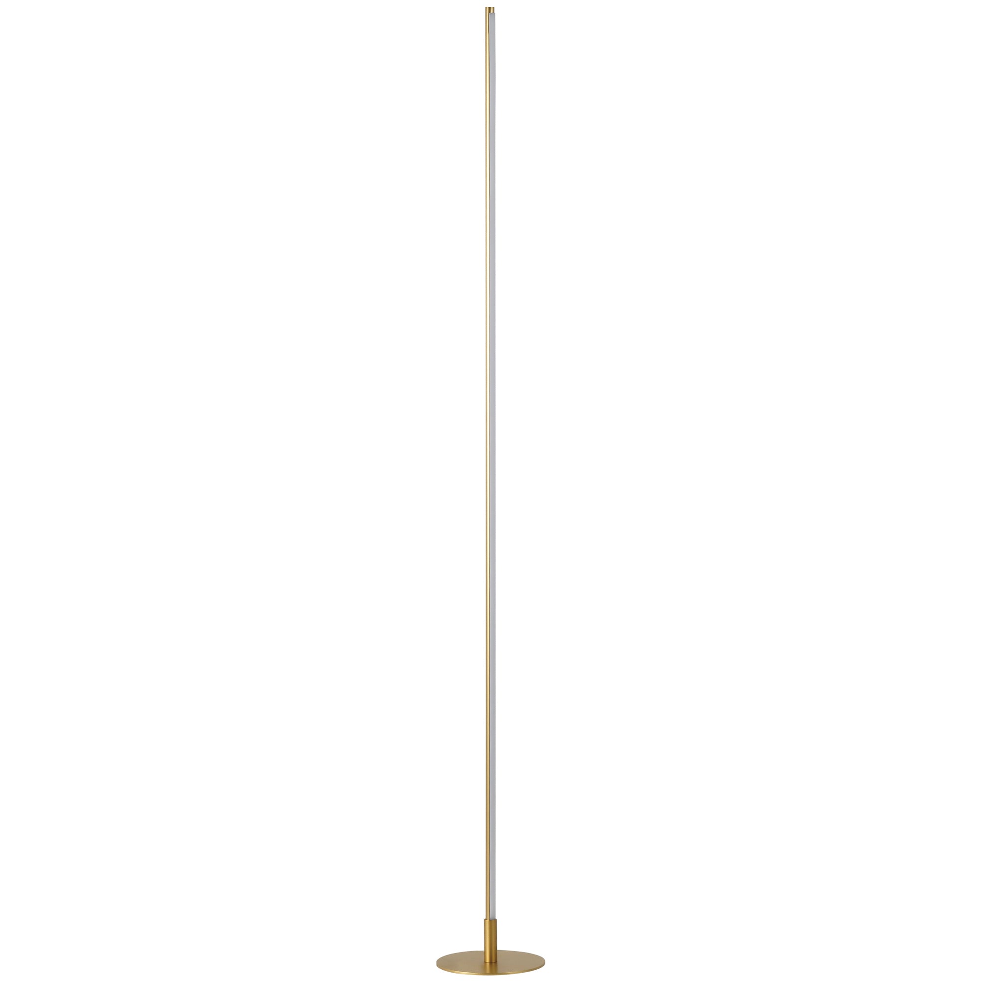 Modern Sleek Stick Style LED Standard Floor Lamp in Brush Gold with Foot Dimmer Image 1